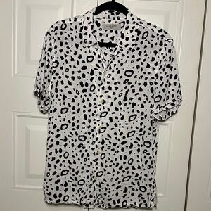 All Saints Monochrome Patterned Men's Shirt